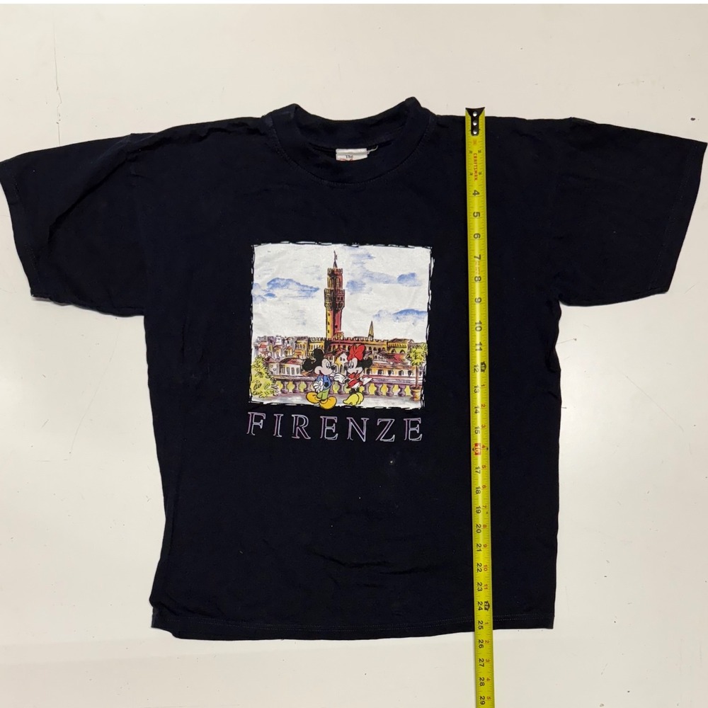 Vintage Disney Store Mickey Mouse Firenze Italy T-Shirt Black Size M